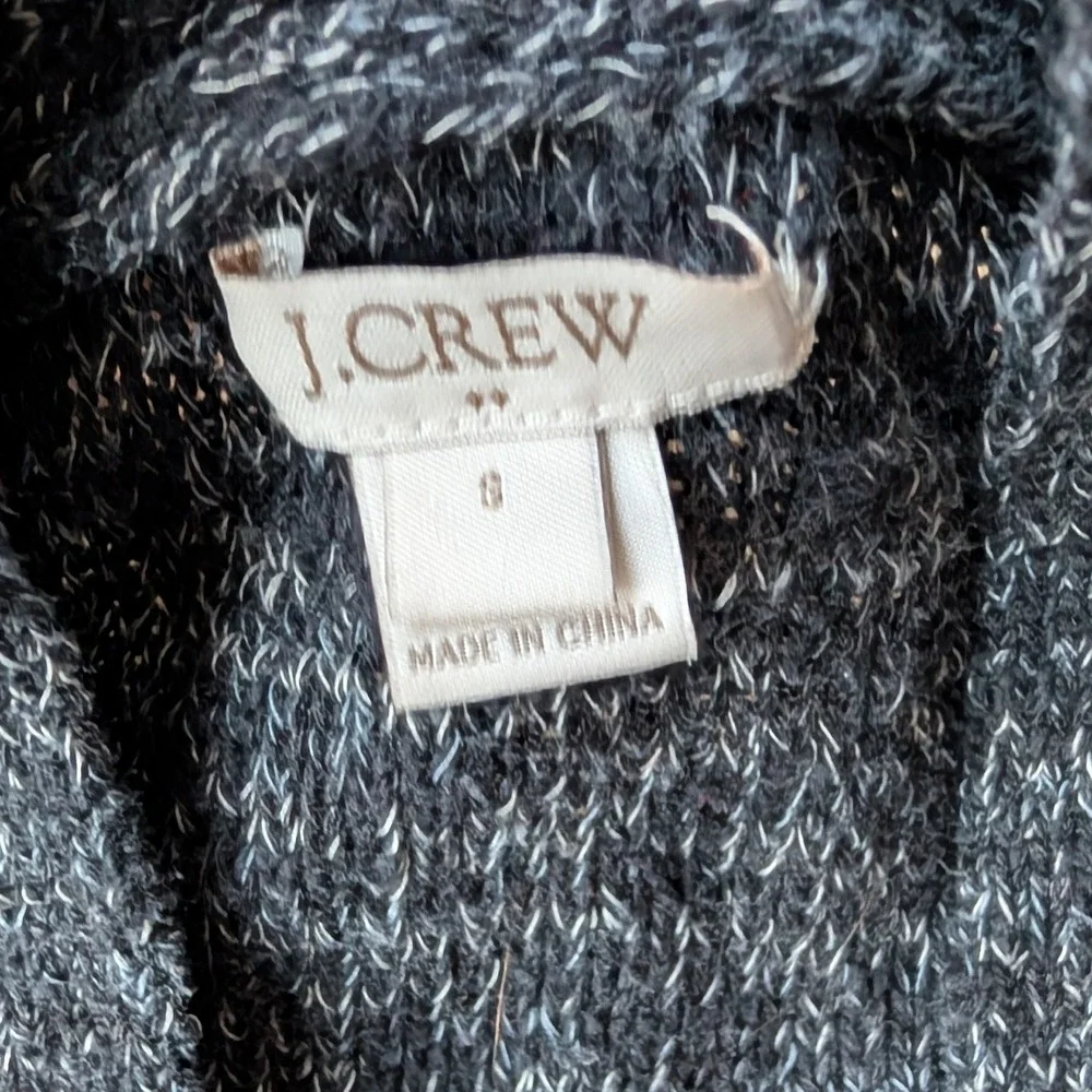 J‎ Crew Women's Knit Open Cardigan Sweater Charcoal Gray cotton linen Size S